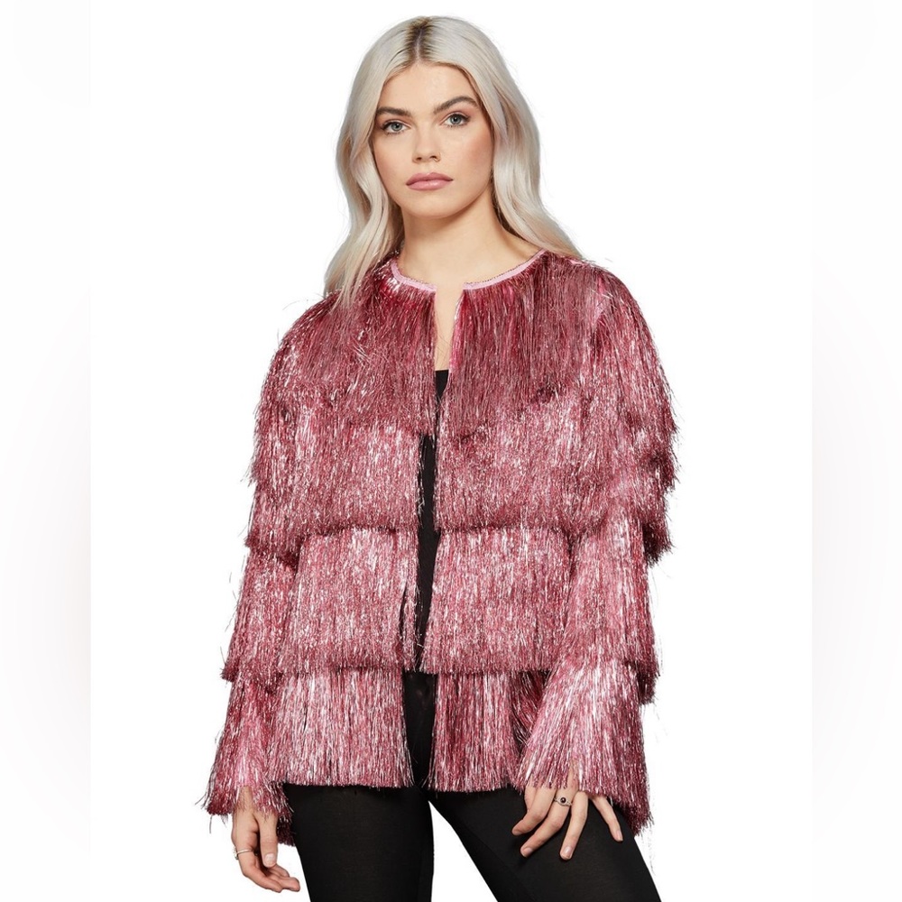 Pink Fringe Tinsel Jacket Fever